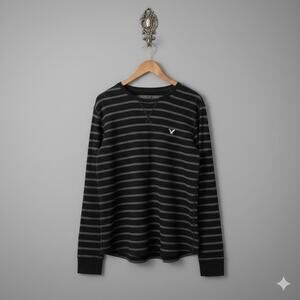 American Eagle Outfitters Heritage Striped Long Sleeve Thermal Shirt Large